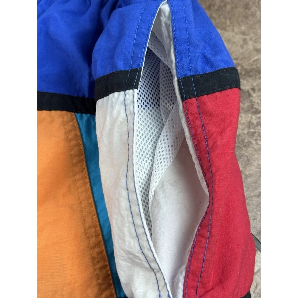 Vintage Color Block Hobie Mens Swimsuit 90s Swim Shorts Blue Multicolor Medium - Picture 3 of 9